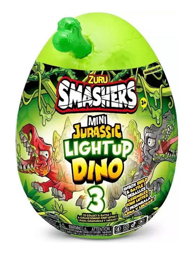 Smashers Lightup Mini Jurassic Dino Verde Medio Fun F0128-6