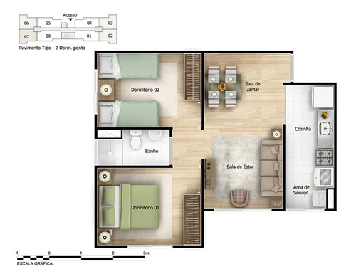 Imagem 6 de 7 de Apartamento À Venda No Bairro Chácara Maria Trindade - São Paulo/sp - O-17708-29106