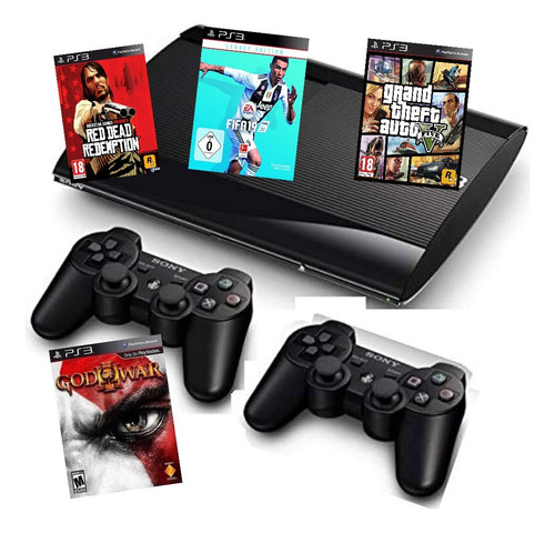 Playstation 3 Con 2 Controles Y 100 Juegos