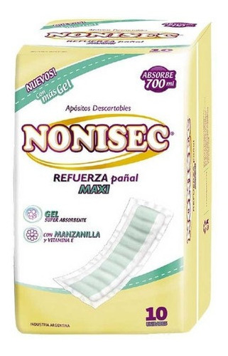 Nonisec Refuerza Pañal Maxi X 10 Unidades