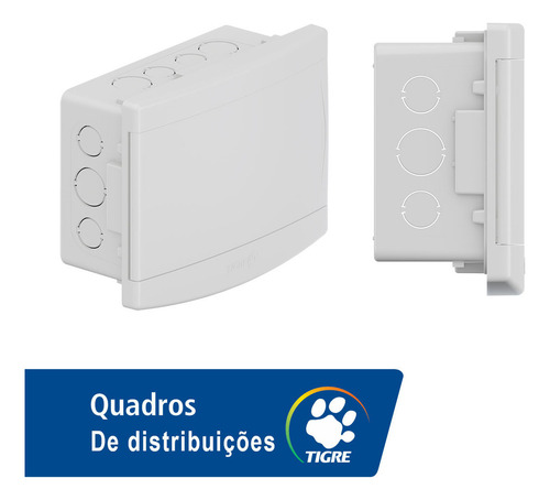 Quadro De Embutir De 6/8 Disjuntores Tigre C/ Barramento