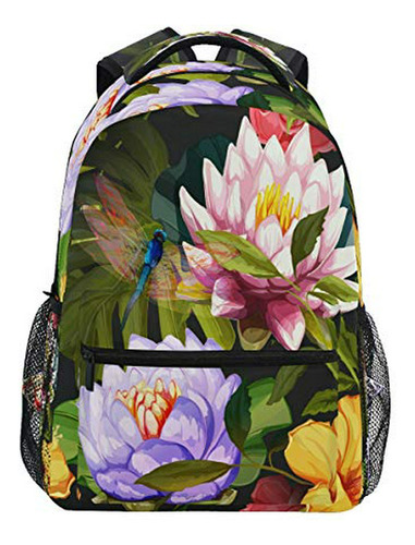 Morral Para Portátil - Mochila Flor De Loto Hojas Animal Lib