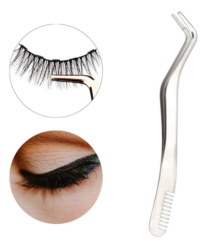 4 Pinzas De Pestañas Curvas Con Peine Para Cejas Para