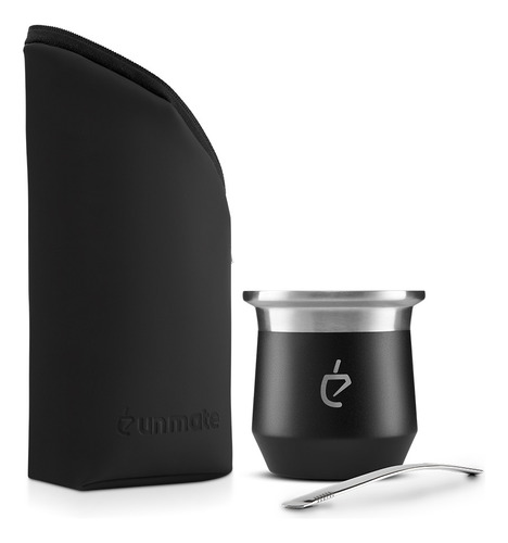 Imagen 1 de 6 de Un Mate Acero + Bombilla Acero Inoxidable + Yerbera Un Mate