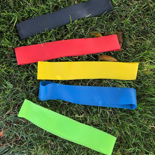 Kit 5 Mini Band Faixa Elástica Treino Fisioterapia Pilates Cor Preto