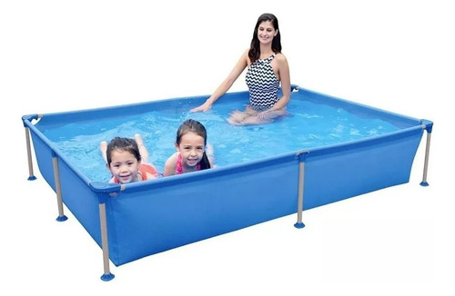 Alberca Armable Para Niños 2.28 M Capacidad 1200 L Color Azul Rectangular