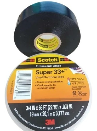 Cinta Eléctrica De Vinilo Scotch Super 33+ 3m