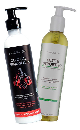 Kit Gel Termogénico Efecto Sauna + Aceite Deportivo