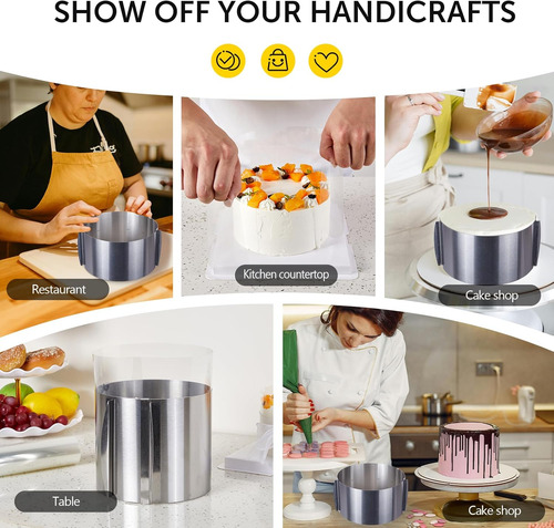 Juego De 3 Anillos De Mousse Para Tarta, 6 A 12 Pulgadas, An