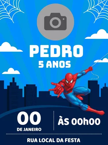 Convite Homem Aranha  Convites de aniversário do homem aranha, Festa de  aniversário do homem-aranha, Cartões do homem aranha