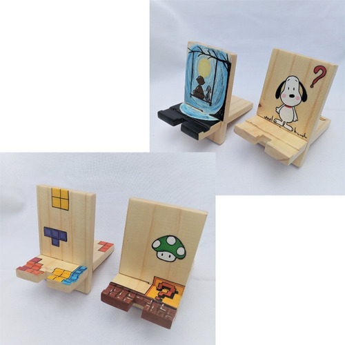 Imagen 5 de 10 de Soporte Para Celulares, Porta Celular, Hecho En Madera...