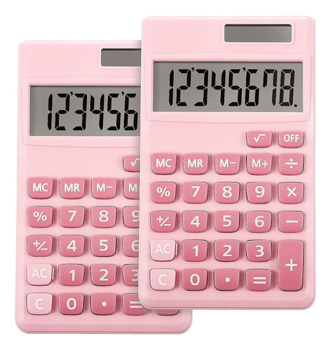 Calculadora De Escritorio Zonon 8 Digitos X2 Rosa