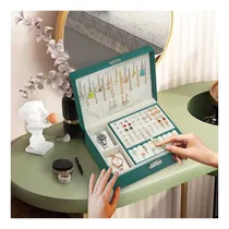 Comprar Joyero Organizador De Joyas Relojes Cofre Con Llave Verde