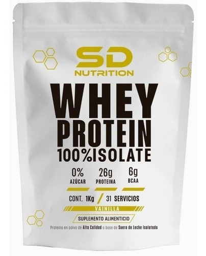 Sd Nutrition Whey Proteina Isolate 1kg / 31 Servs Sabor Vainilla