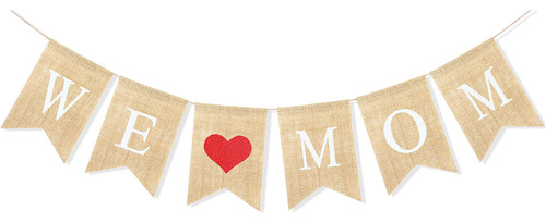 Love Mom Banner Feliz Dia Madre Regalo Cumpleaño Rustico