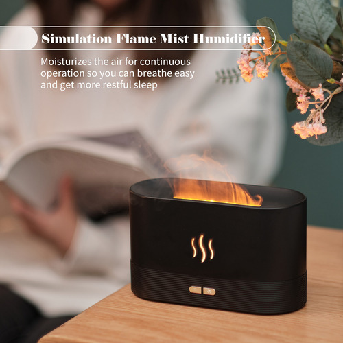 Humidificador De Aroma De Llama Colorida De Simulación Usb