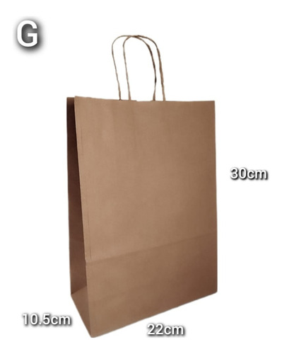 Sacola De Papel Kraft G Com 50 Unidades (30x22x10.5)