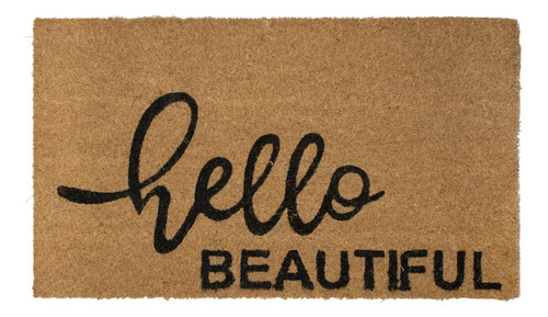 Tapete Para Entrada Alta Calidad 40 Cm 70 Cm Hello Beautiful Cafe / Negro