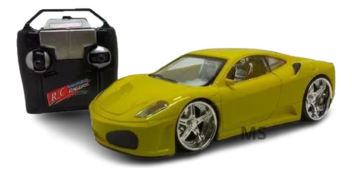 Carrinho Carro Controle Remoto Ferrari 4 Canais 7 Funções Cor Amarelo