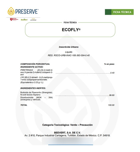Insecticida Ecofly De 950 Ml