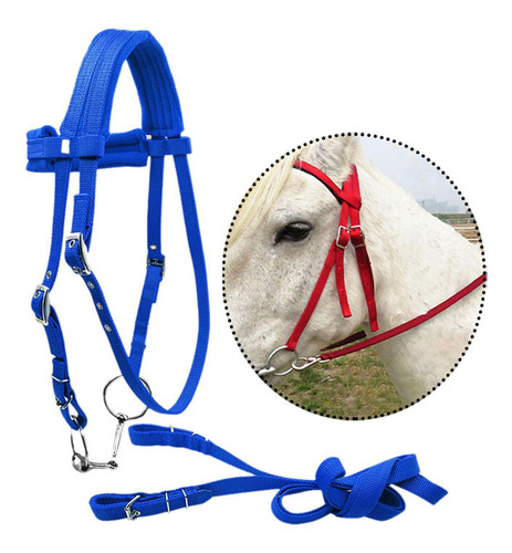 Brida De Caballo Con Rienda, Cuerda Para Montar A Azul