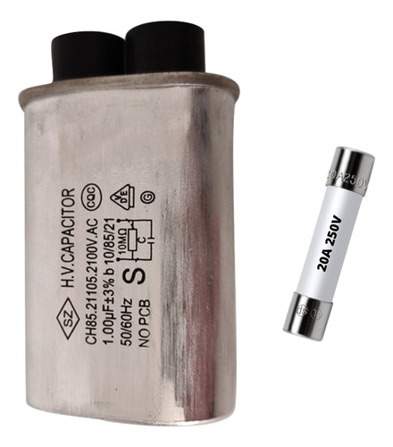 Capacitor Microondas 1.0 Uf 2100v Con Fusible 20a 250v