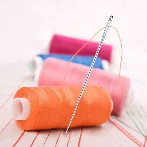 25 Peças De Linha De Costura Longa Olho Grande Fácil