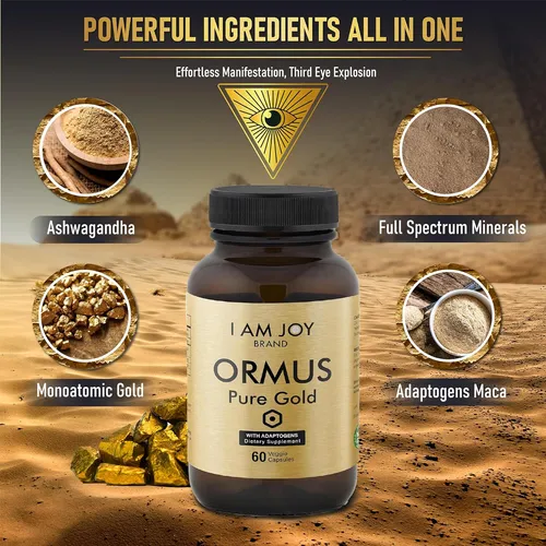 Ormus Gold Cápsulas De Elementos Monoatómicos Con Adaptógenos Maca Y Ashwaganda | Puede Ayudar A Equilibrar El Estado D