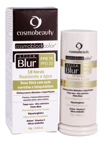 Blur Base Stick Bastão Fps75 18g 18h Proteção Cosmobeauty