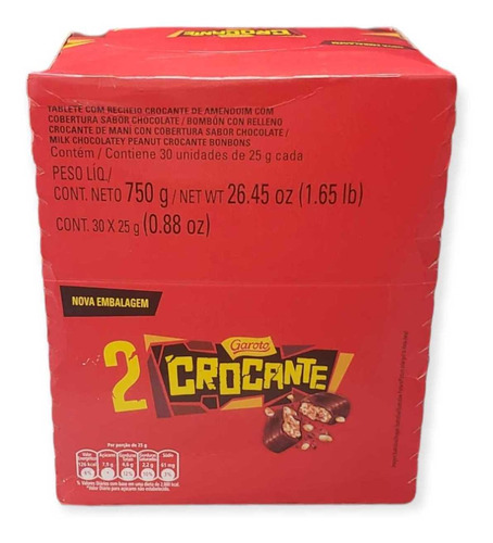 Chocolate Crocante Garoto-kit 3 Caixas C/30x25g.