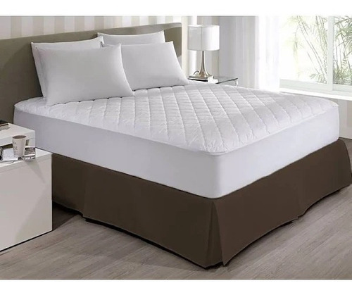 Saia Para Cama Box King Com Pregas Marrom Admirare