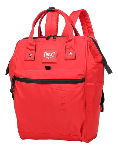 Mochila Everlast Boca Rígida Microfibra Clásica Lavable Urba Color Rojo 22160 Diseño De La Tela Lisa