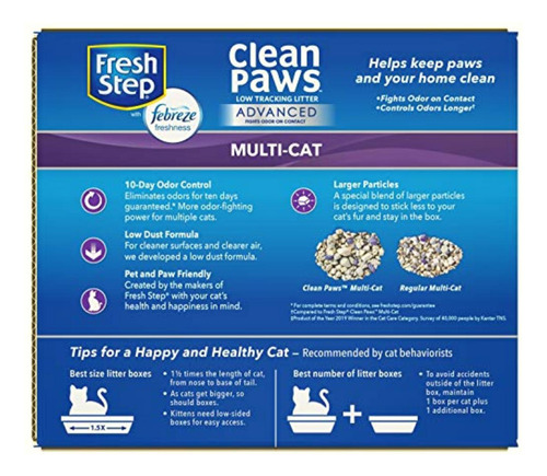 Fresh Step Advanced Clean Paws Clumping Cat Litter, Low