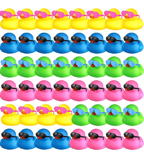 ~? 48 Pcs Bath Duck Mini Rubber Ducks Con 48 Juegos De Jugue