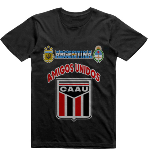 Remera Infantil Negra Amigos Unidos Balcarce