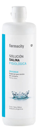 Solución Salina Farmacity Fisiológica X 500 Ml