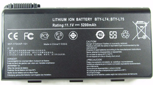 Bateria P/ Msi Cr500 Cr600 Cr610 A5000 A6000 Bty-l74 Bty-l75