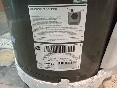 Imagen 5 de 8 de Termotanque A Gas Rheem De Pie 120 Lts Gn Tgnp120rh. Outlet