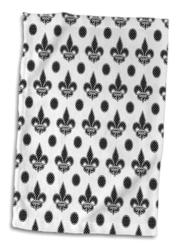 3d Rose Polka Dot Fleur De Lis Pattern White And Black ...