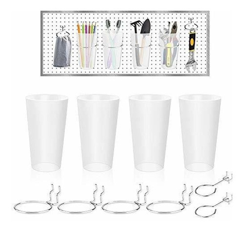 Pegboard Hooks Soporte Para Vaso 6 Unidad Contenedor 2