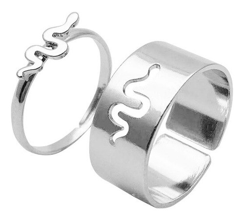 Anillos Par Amistad Amor Serpiente Ajustable