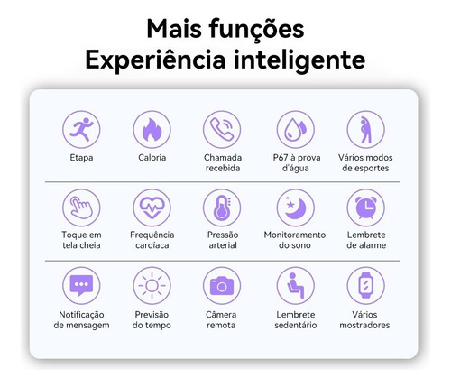 Smartwatch Life Watch Com Monitor De Frequência