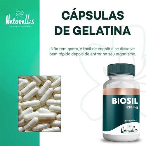 Biosil 520mg 30 Cápsulas Silício Orgânico - Original