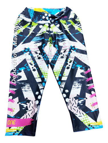 Calza Capri Sublimada Pro One Mujer Elastizada Fitness Sport