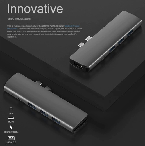 Adaptador Hub Usb Tipo C 7 En 1 Macbook Pro/air