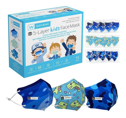  Máscara Facial Desechable Niños De 4 Capas Registrad...