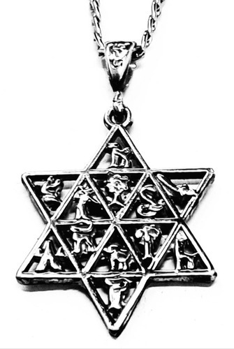 Dije Estrella David Con 12 Tribus De Israel En Plata Art 1 