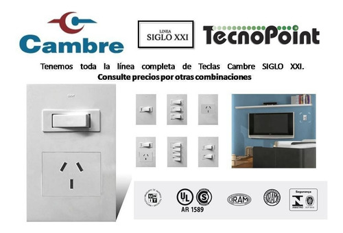 Imagen 3 de 6 de Modulo Punto Tecla Simple Cambre Siglo Xxi Cod 6900