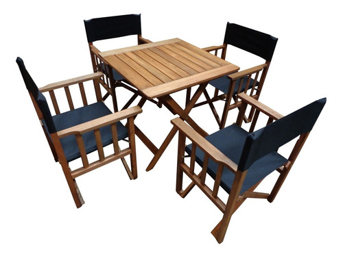 Imagen 2 de 5 de Mesa Plegable Madera 75x75 Eucalipto Pintada Exterior Bar