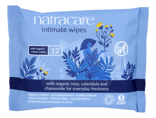 Natracare Toallitas De Algodon Intimas Organicas, 12 Unidade